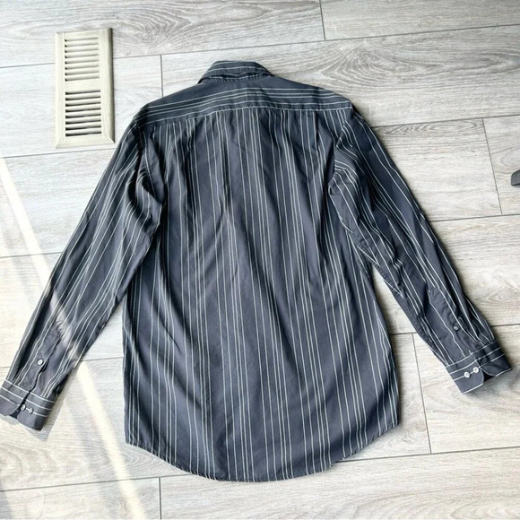 Lacoste Striped Black Button Down  Shirt - Picture 13 of 15